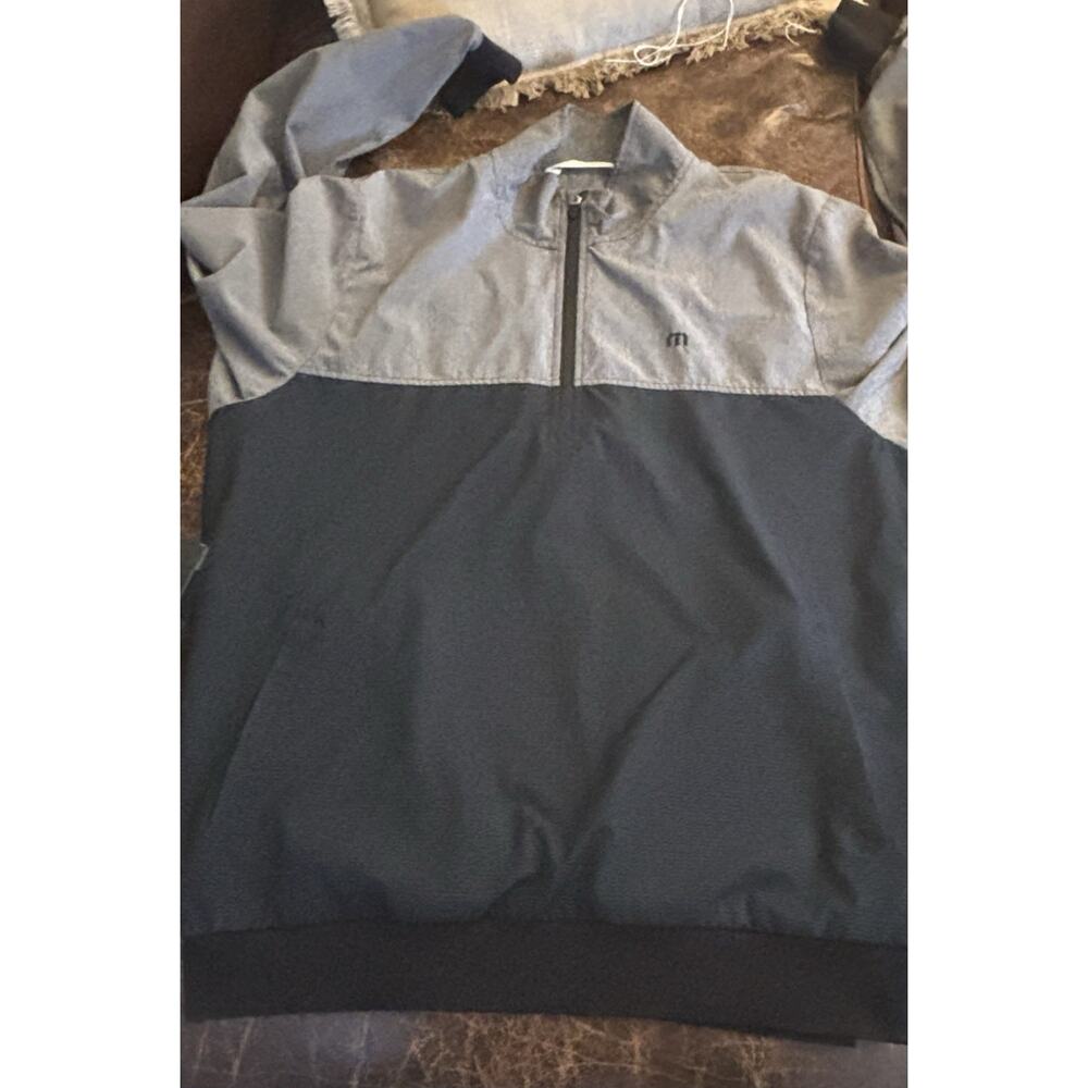 TRAVIS MATHEW 1/2 Zip Pullover Windbreaker Gray Black Size XL